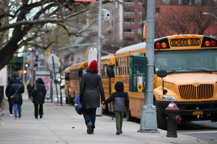 New York City school buses, December 7, 2020
